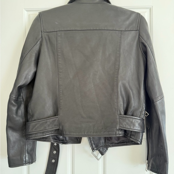 All Saints Balfern Black Leather Moto Jacket - Picture 3 of 6